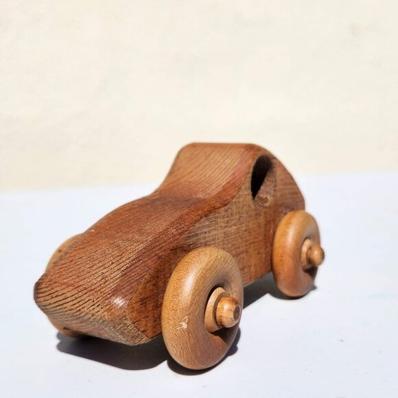 Handmade Toy Car Hand Crafted Race car push Decor Montessori Waldorf  State Fair - Picture 5 of 9